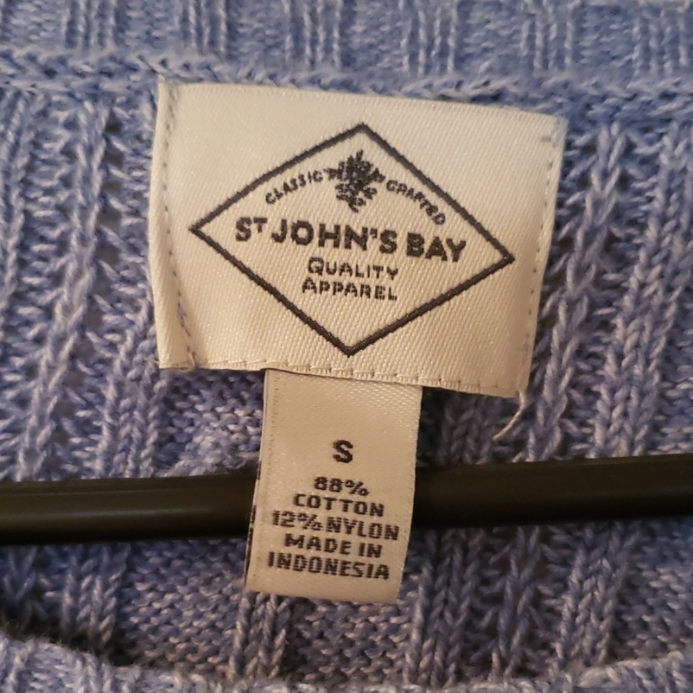 St John's Bay Blue Cable Knit Sweater - Picture 4 of 6